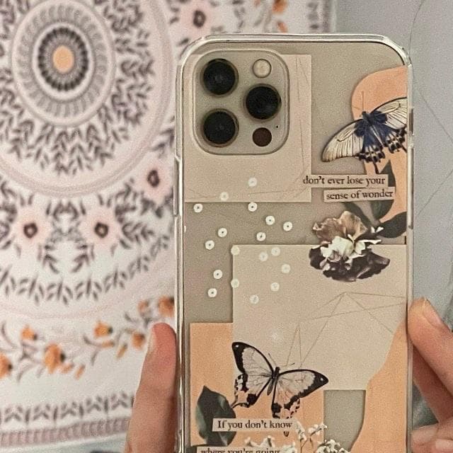 Aesthetic Butterfly Collage Clippings Clear Phone Case - Image 10