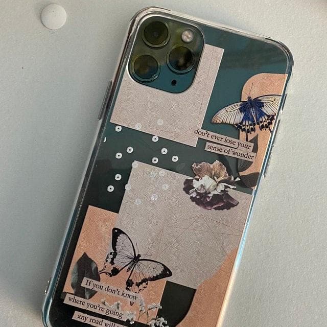 Aesthetic Butterfly Collage Clippings Clear Phone Case - Image 14