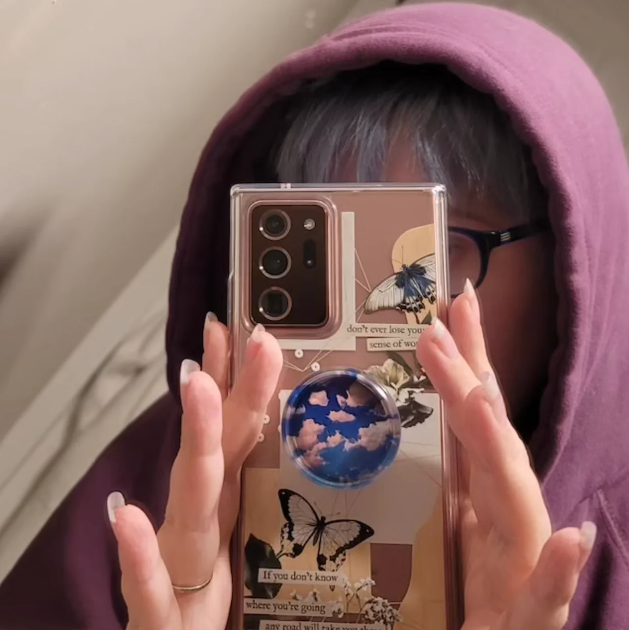 Aesthetic Butterfly Collage Clippings Clear Phone Case - Image 21