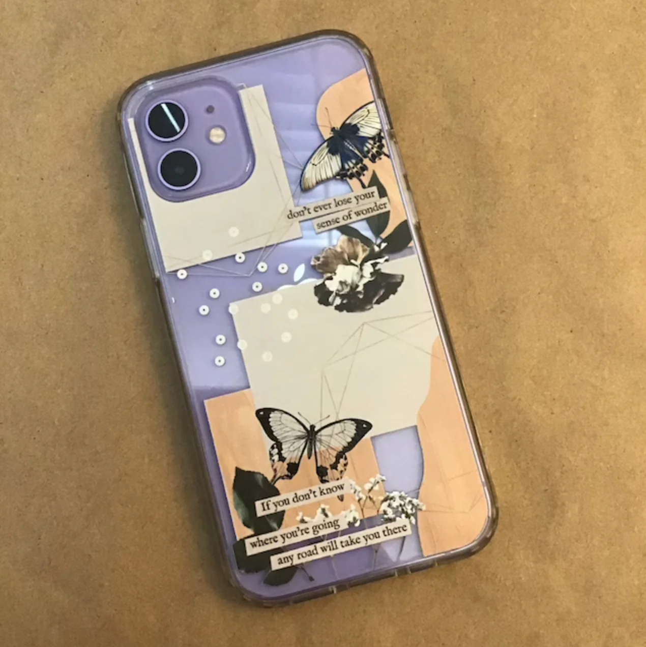 Aesthetic Butterfly Collage Clippings Clear Phone Case - Image 22