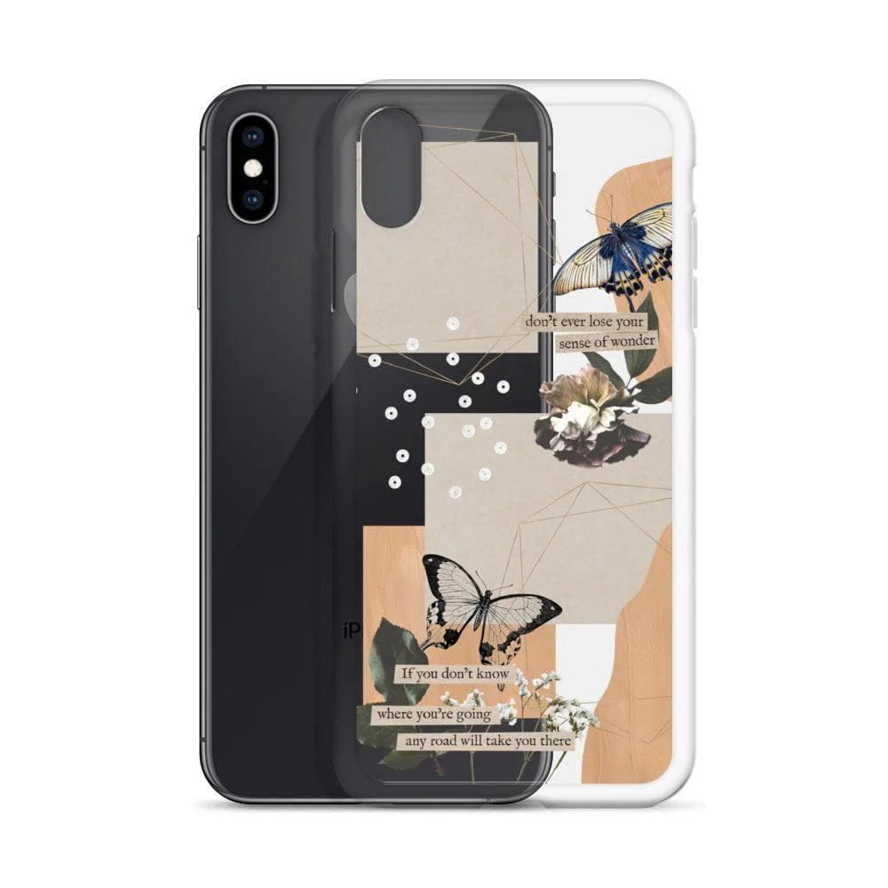 Aesthetic Butterfly Collage Clippings Clear Phone Case - Image 3