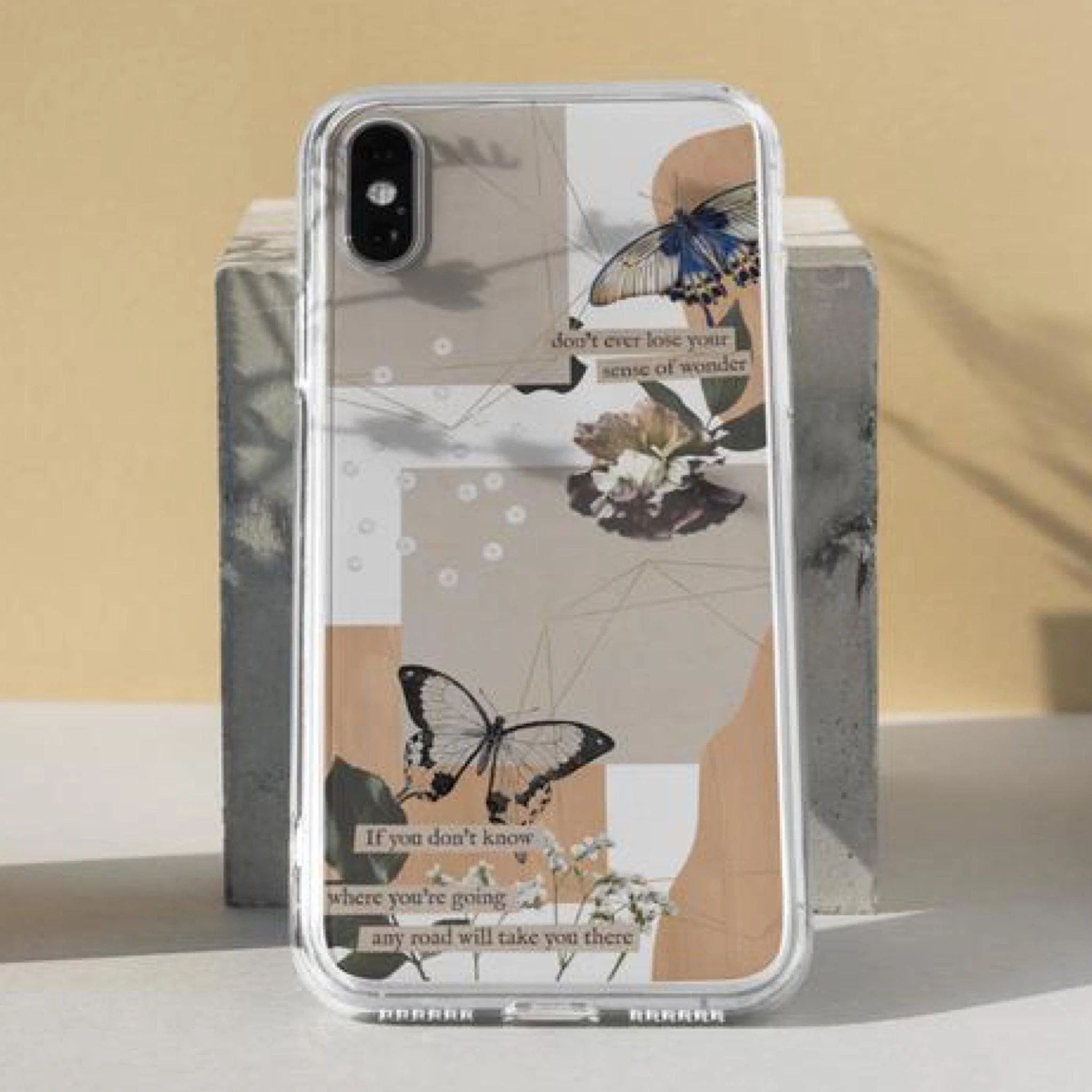 Aesthetic Butterfly Collage Clippings Clear Phone Case - Image 5