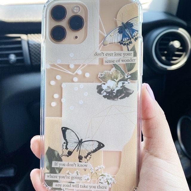 Aesthetic Butterfly Collage Clippings Clear Phone Case - Image 8