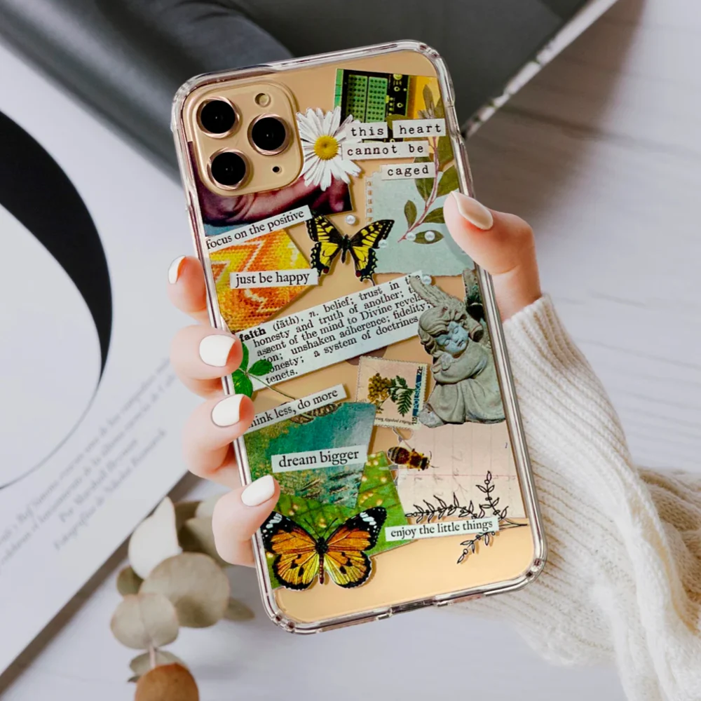 Aesthetic Scrap Collage Clear Phone Case - Image 29