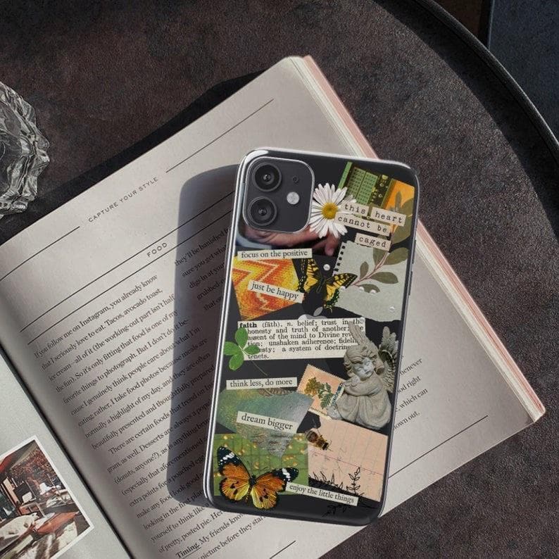 Aesthetic Scrap Collage Clear Phone Case - Image 5