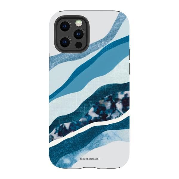 Baby Blue Abstract Layers Tough Phone Case - Image 12