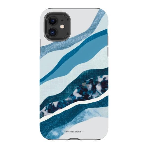 Baby Blue Abstract Layers Tough Phone Case - Image 22
