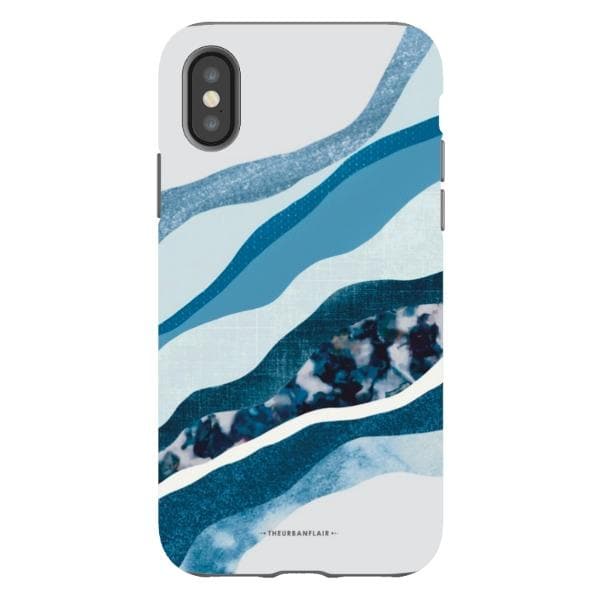 Baby Blue Abstract Layers Tough Phone Case - Image 28