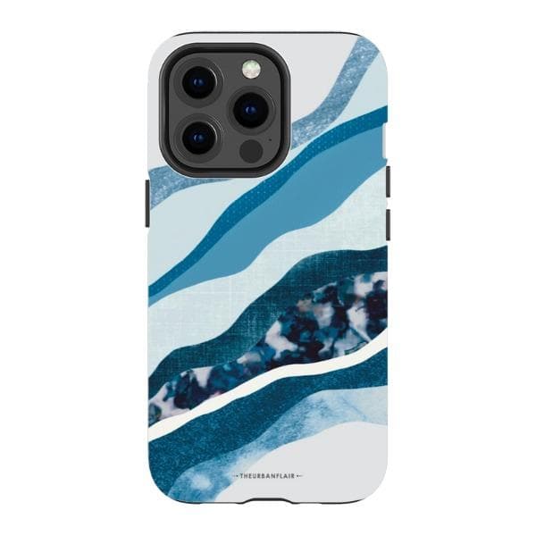 Baby Blue Abstract Layers Tough Phone Case - Image 4