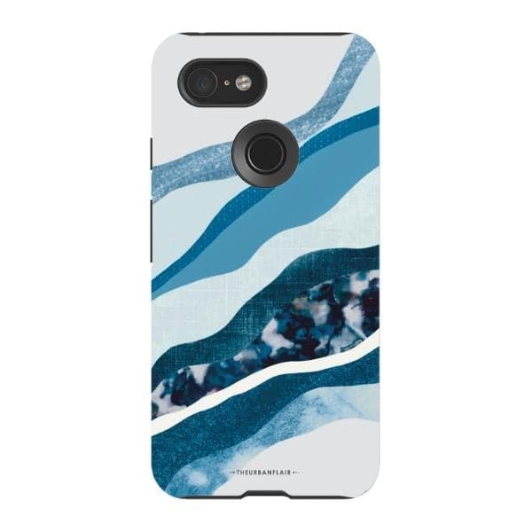 Baby Blue Abstract Layers Tough Phone Case - Image 64