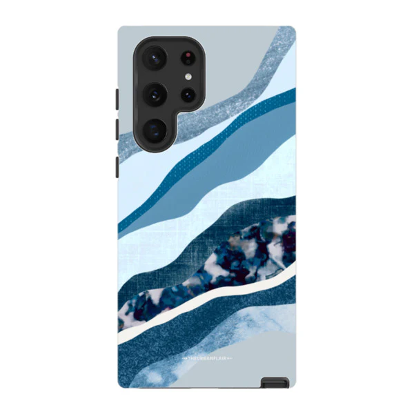 Baby Blue Abstract Layers Tough Phone Case - Image 79
