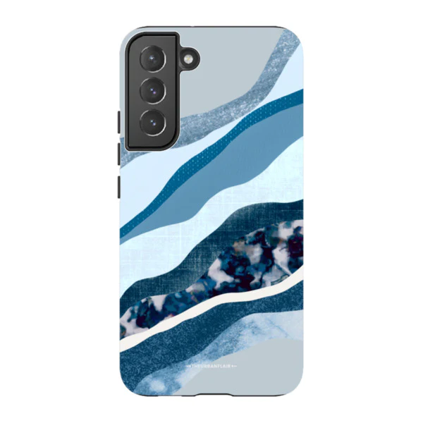 Baby Blue Abstract Layers Tough Phone Case - Image 80