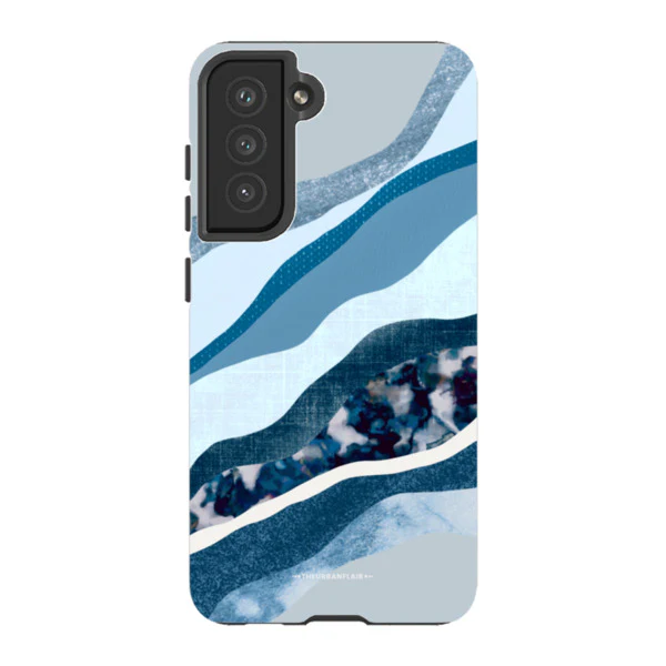 Baby Blue Abstract Layers Tough Phone Case - Image 85