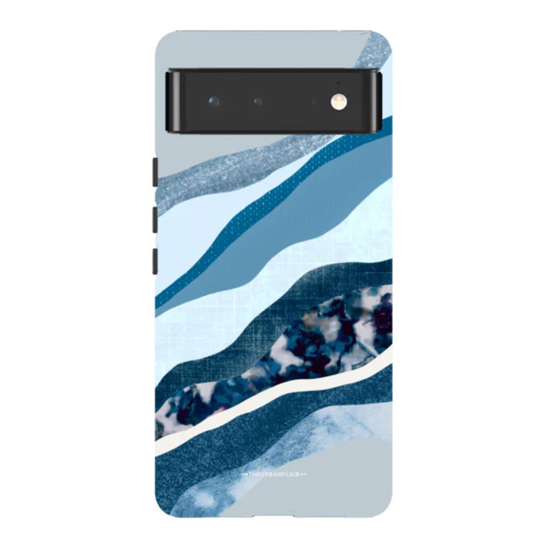 Baby Blue Abstract Layers Tough Phone Case - Image 87