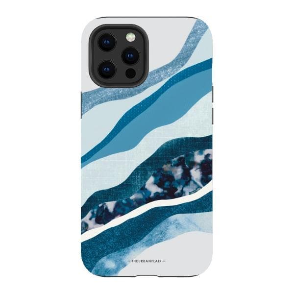 Baby Blue Abstract Layers Tough Phone Case - Image 9