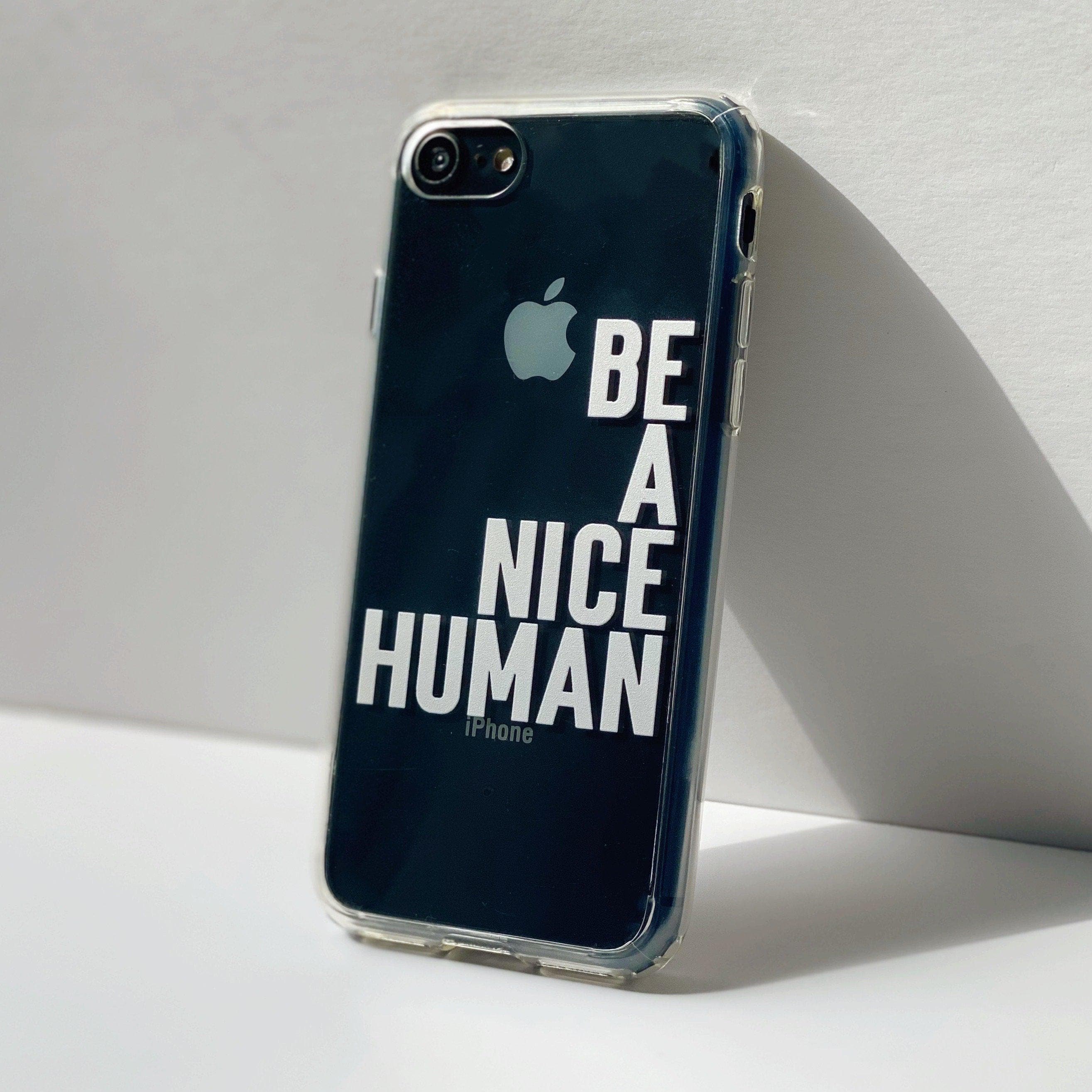 Be A Nice Human Clear Phone Case - Image 3