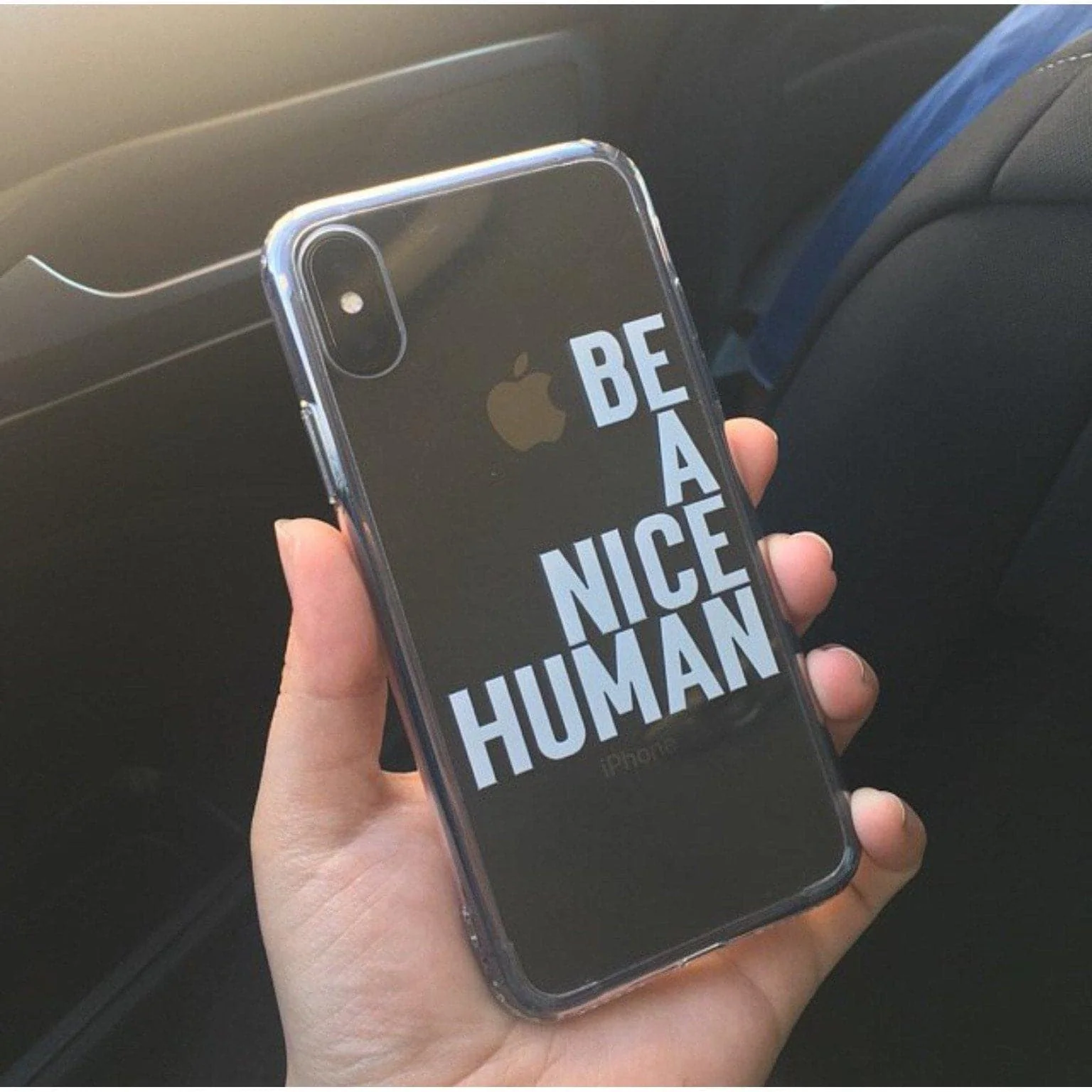 Be A Nice Human Clear Phone Case - Image 5