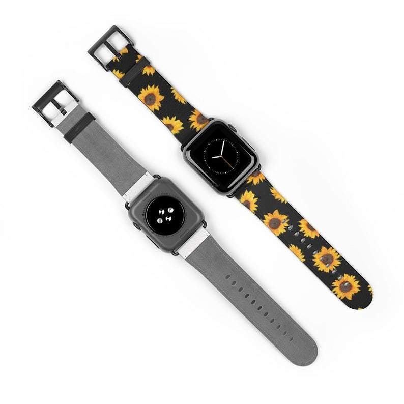 Black Sunflower Apple Watch Band - Image 5