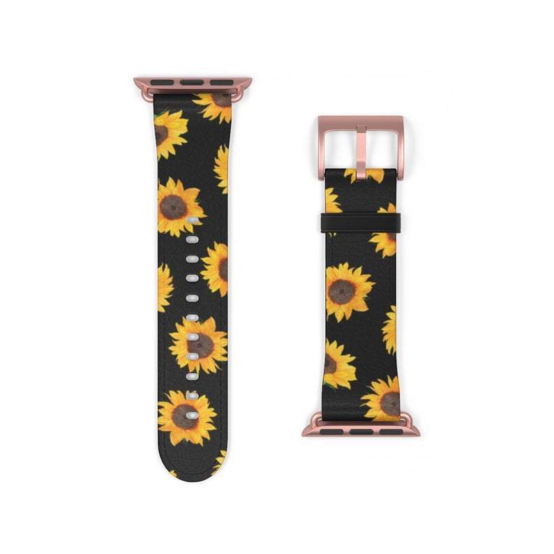 Black Sunflower Apple Watch Band - Image 7