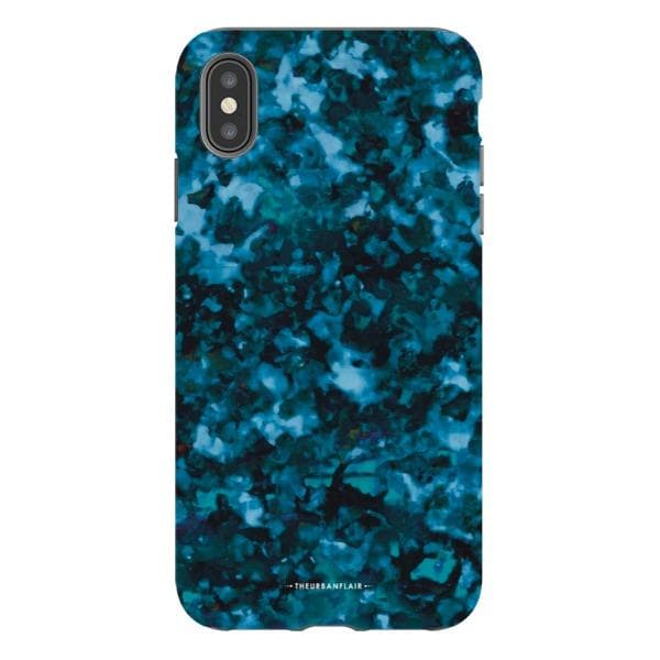 Blue Tortoise Shell Print Tough Phone Case - Image 24