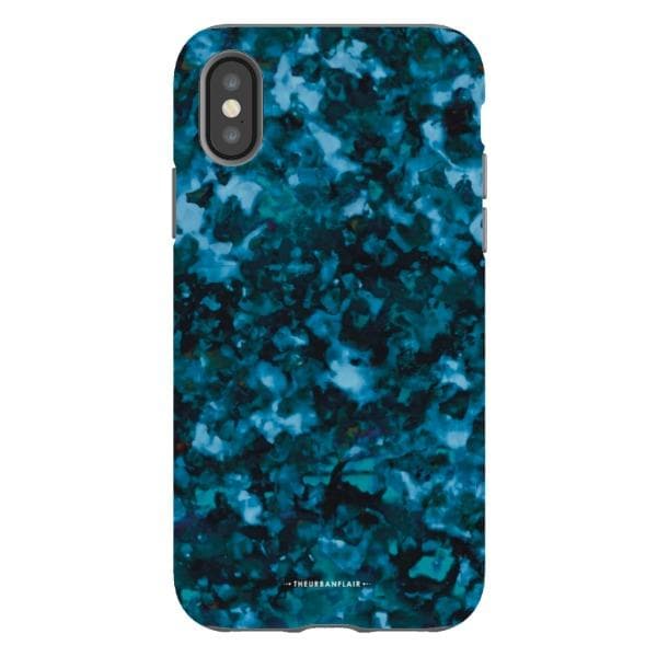 Blue Tortoise Shell Print Tough Phone Case - Image 28