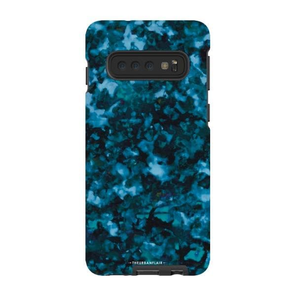 Blue Tortoise Shell Print Tough Phone Case - Image 42