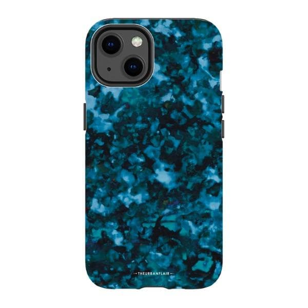 Blue Tortoise Shell Print Tough Phone Case - Image 6