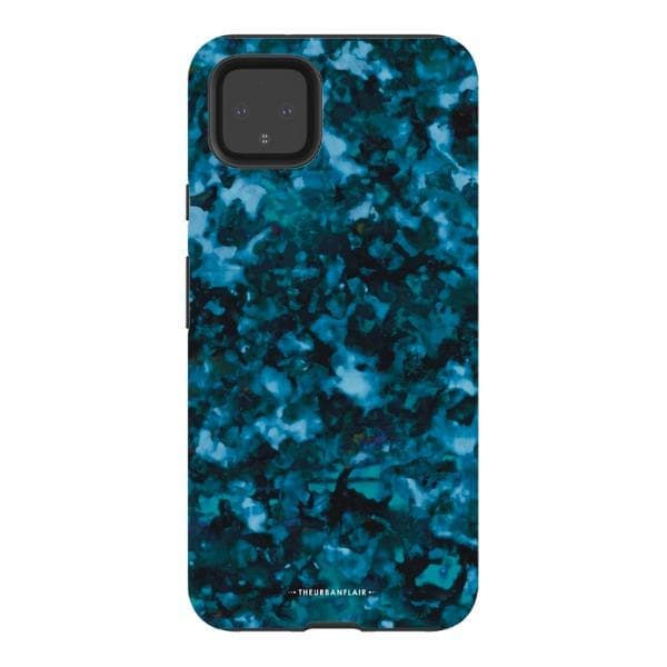 Blue Tortoise Shell Print Tough Phone Case - Image 71