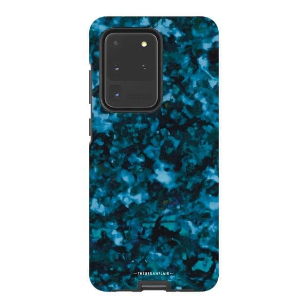 Blue Tortoise Shell Print Tough Phone Case - Image 74