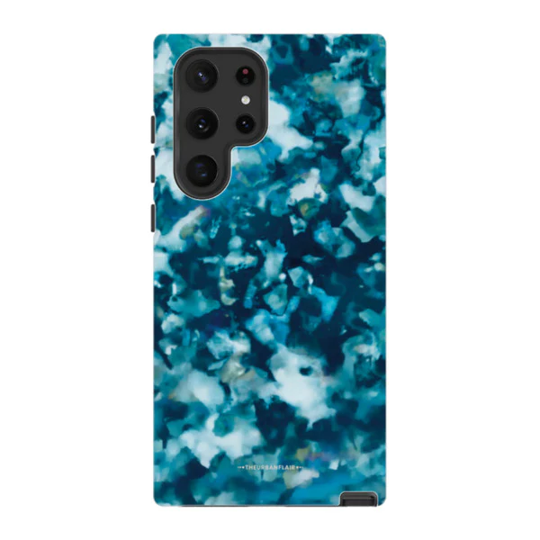 Blue Tortoise Shell Print Tough Phone Case - Image 79