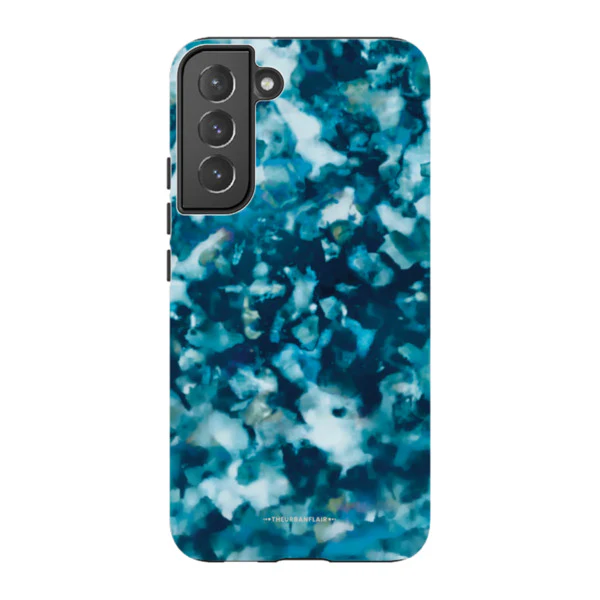 Blue Tortoise Shell Print Tough Phone Case - Image 81