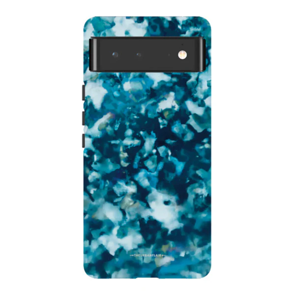 Blue Tortoise Shell Print Tough Phone Case - Image 87