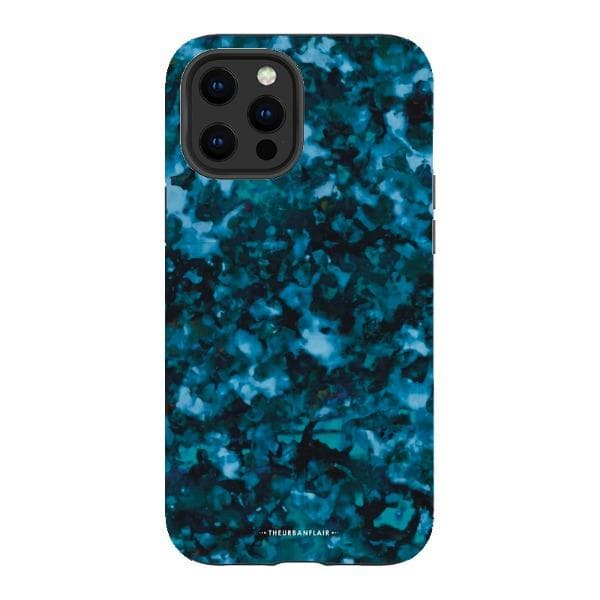 Blue Tortoise Shell Print Tough Phone Case - Image 9