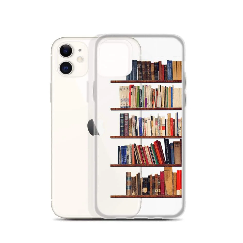 Book Lover's Clear Phone Case - Unique Bookshelf Design for iPhone and Galaxy Devices - Image 3