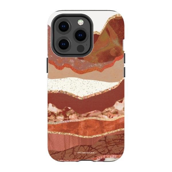Brick Abstract Layered Mountains Print Tough Phone Case - Image 3