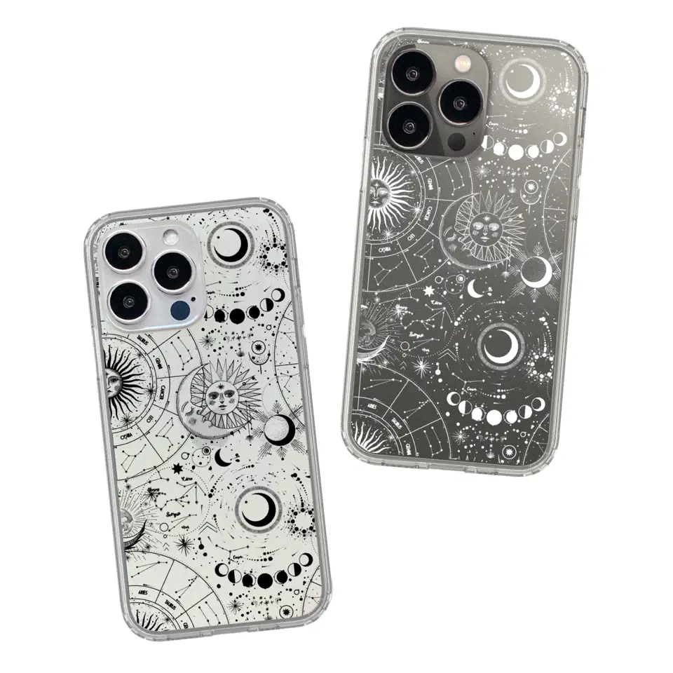 Celestial Zodiac Clear Phone Case - Image 3