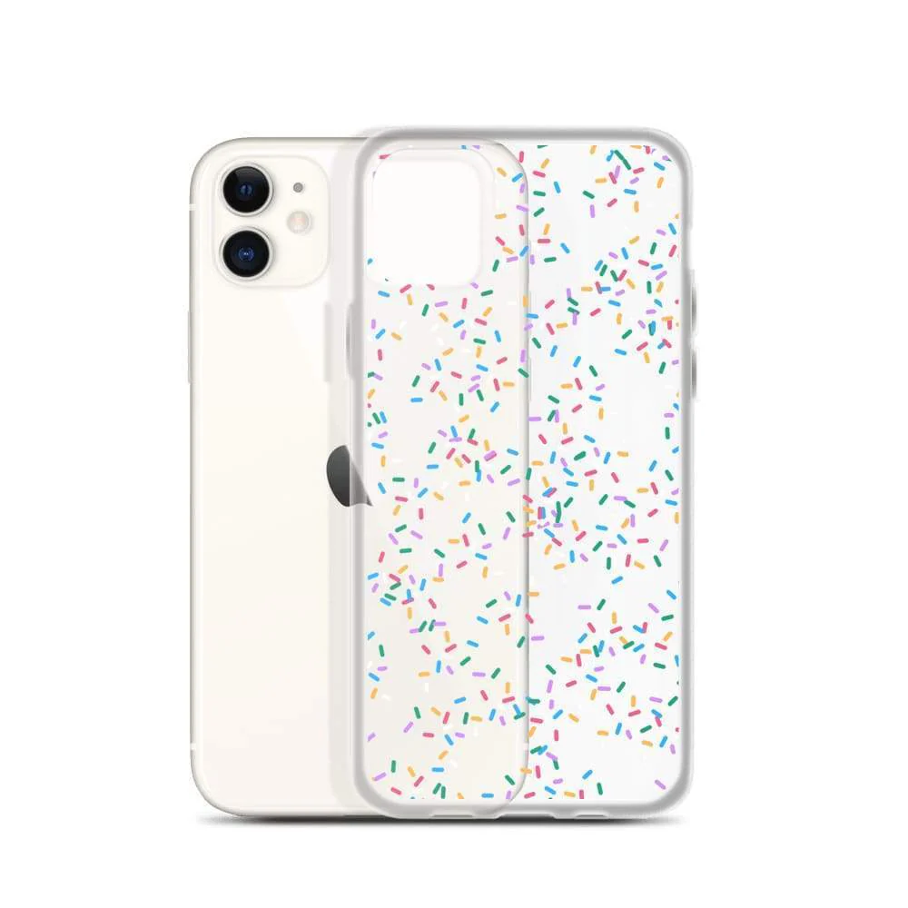 Colorful Rainbow Sprinkles Clear Phone Case - Image 3