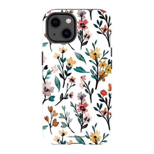 Cute Fall Watercolor Flowers Tough Phone Case - Image 6