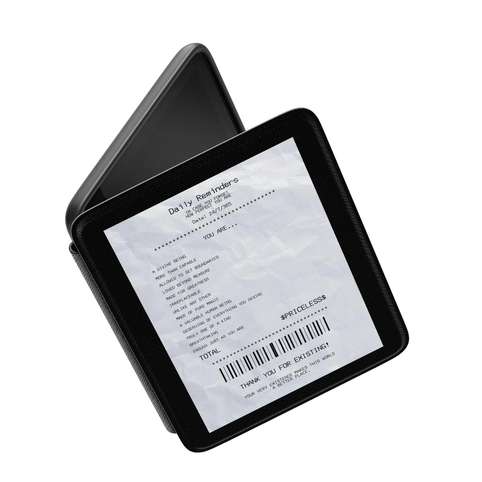 Daily Affirmation Receipt Kindle Case - Image 5