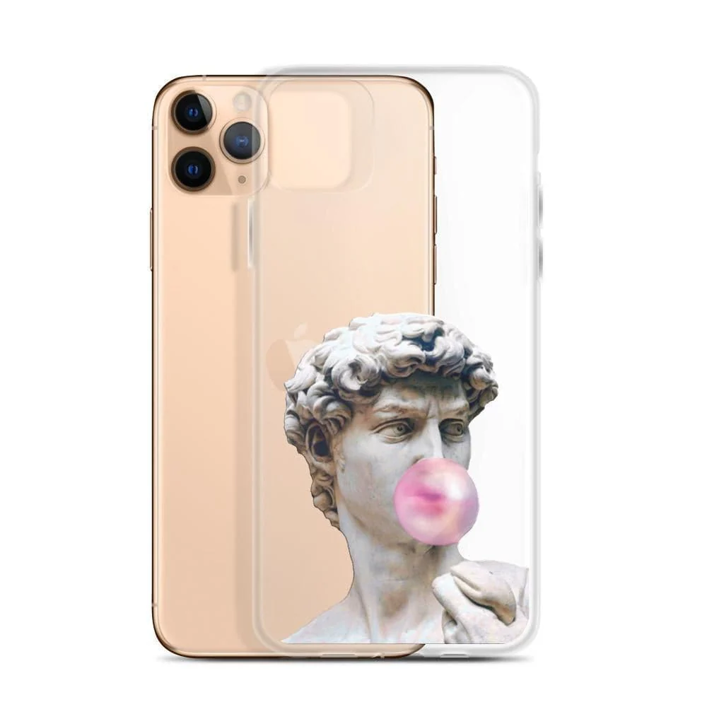 David Greek Statue Bubblegum Clear Phone Case - Image 3