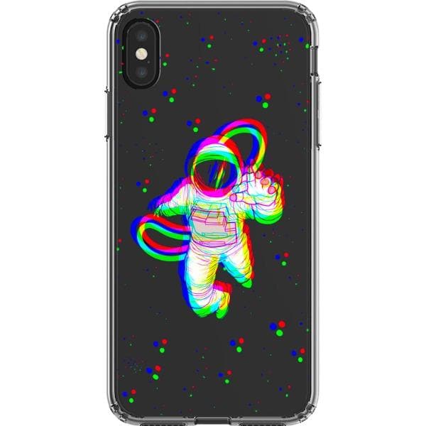 Glitch Floating Astronaut Clear Phone Case - Image 15