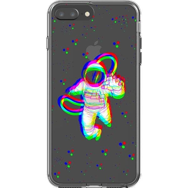 Glitch Floating Astronaut Clear Phone Case - Image 17