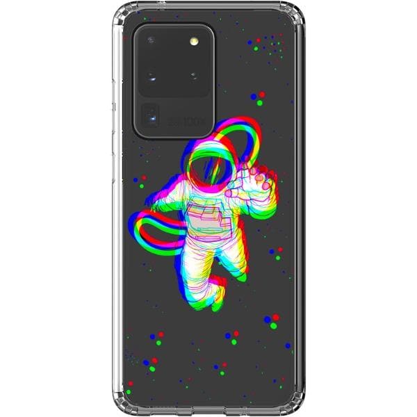 Glitch Floating Astronaut Clear Phone Case - Image 19