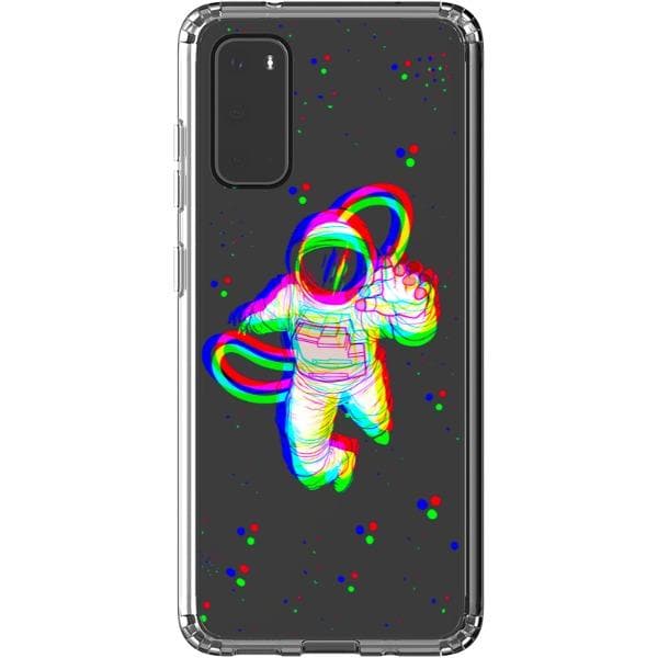 Glitch Floating Astronaut Clear Phone Case - Image 21