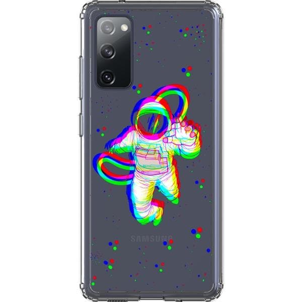 Glitch Floating Astronaut Clear Phone Case - Image 22