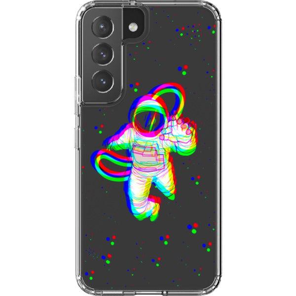 Glitch Floating Astronaut Clear Phone Case - Image 25