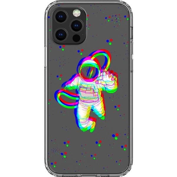 Glitch Floating Astronaut Clear Phone Case - Image 8