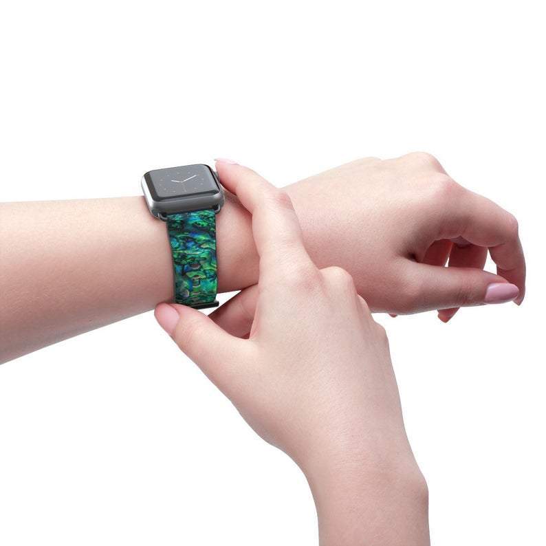 Green Abalone Print Apple Watch Band - Image 4