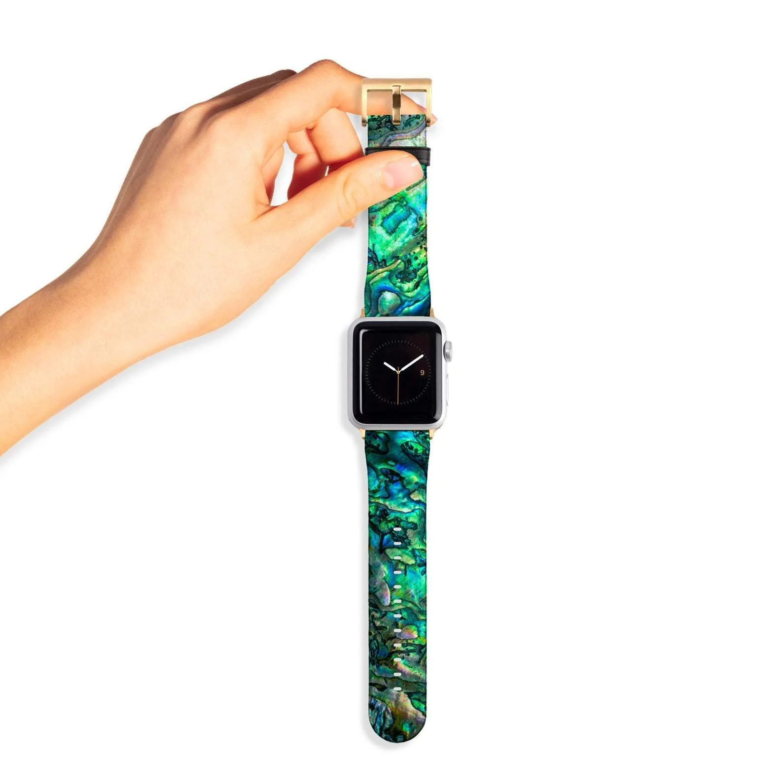 Green Abalone Print Apple Watch Band - Image 7