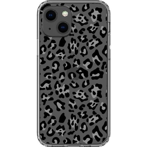 Grey Leopard Animal Print Clear Phone Case - Image 11
